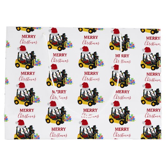 Kerst vorkheftruck groot cadeauzakje (Achterkant)