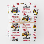 Kerst vorkheftruck inpakpapier vel (In situ)