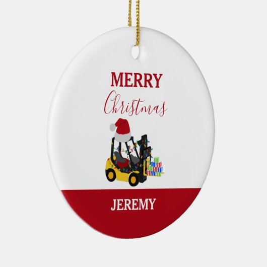 Kerst vorkheftruck keramisch ornament (Rechts)