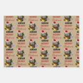 Kerst vorkheftruck Kraft Inpakpapier Vel (Voorkant 2)