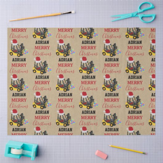Kerst vorkheftruck Kraft Tissuepapier (Craft)