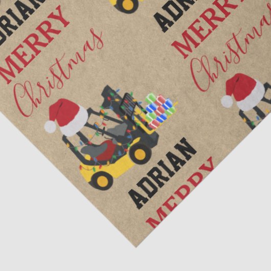 Kerst vorkheftruck Kraft Tissuepapier (Detail)