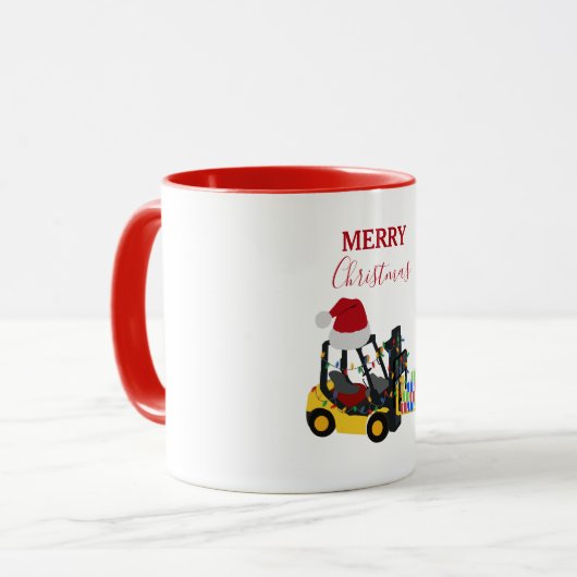 Kerst vorkheftruck mok (Voorkant links)
