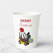 Kerst vorkheftruck papieren bekers (Voorkant)