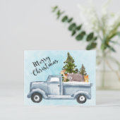 Kerst Vrachtwagen Dragen Bomen & Dieren Vakantie Briefkaart (Staand voorkant)