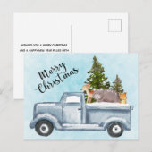 Kerst Vrachtwagen Dragen Bomen & Dieren Vakantie Briefkaart (Voorkant / Achterkant)