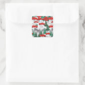 Kerst Vrachtwagen en Tree Country Kaart Envelope Vierkante Sticker (Tas)