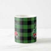 Kerst  Vrachtwagen Familienaam Buffalo Plaid Koffiemok (Center)