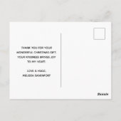 Kerst Vrachtwagen met Leuke Dieren Dank U Briefkaart (Achterkant)