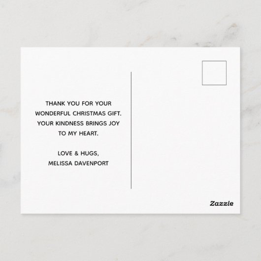 Kerst Vrachtwagen met Leuke Dieren Dank U Briefkaart (Achterkant)