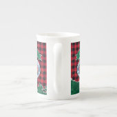 Kerst  Vrachtwagen Rode Buffel Check Monogram Porselein Kop (Achterkant)