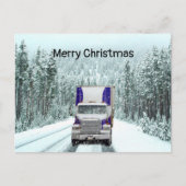 Kerst vrachtwagenchauffeur feestdagenkaart (Voorkant)
