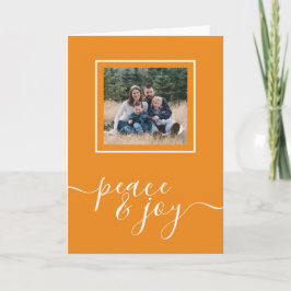 Kerst Vrede en Vreugde Typografie Vakantiefoto Feestdagen Kaart