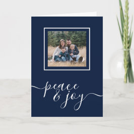 Kerst Vrede en Vreugde Typografie Vakantiefoto Feestdagen Kaart