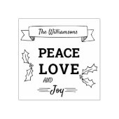 Kerst Vrede Liefde en Vreugde Gepersonaliseerd Rubberstempel (Afrduk)