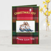 Kerst Vrede Liefde Vreugde Familie Foto Personalis Kaart (Gele Bloem)