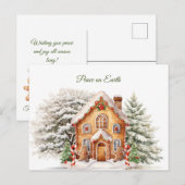 Kerst Vrede op Aarde Gingerbread House Briefkaart (Voorkant / Achterkant)