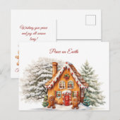 Kerst Vrede op Aarde Gingerbread House Briefkaart (Voorkant / Achterkant)