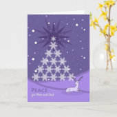 Kerst Vrede voor Mam en Pap, Violet gekleurd Kaart (Gele Bloem)