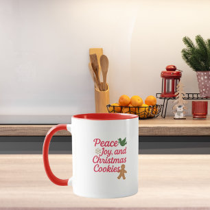 Kerst Vrede vreugde koekjes citaat rood Mok