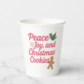 Kerst Vrede vreugde koekjes citaat rood Papieren Bekers (Achterkant)