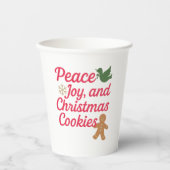 Kerst Vrede vreugde koekjes citaat rood Papieren Bekers (Voorkant)