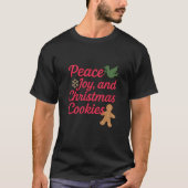 Kerst Vrede vreugde koekjes citaat rood T-shirt (Voorkant)