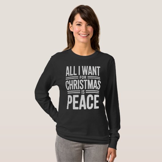 Kerst Vredes Citaat T-shirt (Voorkant volledig)