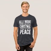 Kerst Vredescitaat Tri-Blend Shirt (Voorkant volledig)