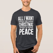 Kerst Vredescitaat Tri-Blend Shirt (Voorkant)