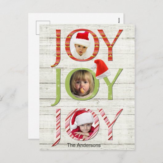 Kerst Vreugde Aangepaste Foto Feestdagenkaart (Voorkant / Achterkant)