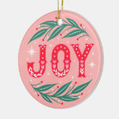 Kerst Vreugde Aangepaste Foto Keramisch Ornament (Links)