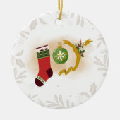 Kerst Vreugde Foto Keramisch Ornament (Voorkant)