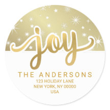 Kerst Vreugde Goud Handgeschreven Retouradres