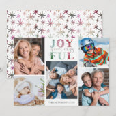 Kerst VREUGDE GROETEN 5 Foto's Waterverf Feestdagenkaart (Voorkant / Achterkant)