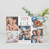 Kerst VREUGDE GROETEN 5 Foto's Waterverf Feestdagenkaart (Staand voorkant)
