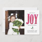Kerst Vreugde Hand-lettered Vakantie Foto Feestdagenkaart (Voorkant)
