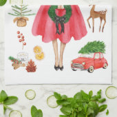 Kerst Vreugde Keuken Handdoek (Gevouwen)