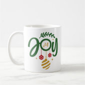 Kerst Vreugde Ornament Monogram Koffiemok (Links)
