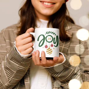 Kerst Vreugde Ornament Monogram Koffiemok