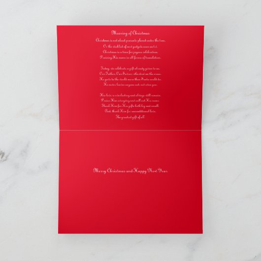 Kerst Vreugde Poëzie Bedankkaart (Binnen)