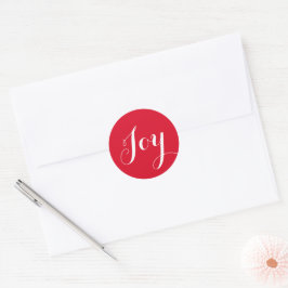 Kerst Vreugde Rood Wit Typografie Envelop Seal Ronde Sticker