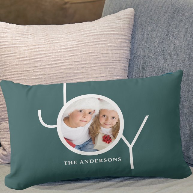 Kerst Vreugde Vakantie Groene Foto Kussen (Creator heeft geüpload)