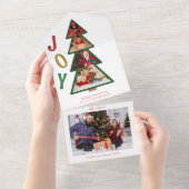 Kerst Vreugde Vijf Foto Collage Scheur Van Keepsak All In One Uitnodiging (Afscheurbaar)