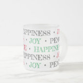 Kerst Vreugde Vrede Geluk Matglas Koffiemok (Voorkant rechts)
