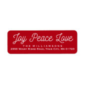 Kerst Vreugde Vrede Liefde Custom Rood Etiket (Voorkant)