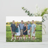 Kerst Vreugde Vrede Liefde Sneeuwvlok Vakantie Fot Feestdagenkaart (Staand voorkant)