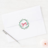 Kerst Vreugde waterverf krans stickers (Envelop)