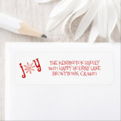 Kerst Vreugde Waterverf Sneeuwvlok Vakantie Etiket (Insitu)