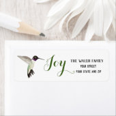 Kerst Vreugde Zwart-chinned Kolibrie Etiket (Insitu)